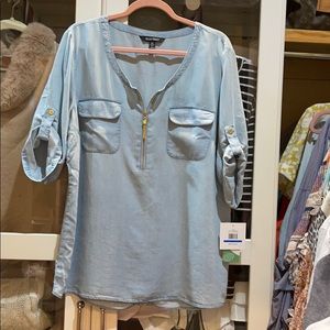 Ellen Tracy Tencel chambray shirt